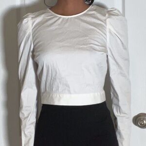 Zara White Crop Blouse